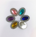 Picture of Large Double Oval Gems - Assorted with 2 Holes - 18x25mm (6 pcs) (AG-DO)
