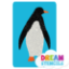 Picture of Penguin Glitter Tattoo Stencil - HP-14 (5pc pack)