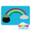 Picture of Pot of Gold with Rainbow Glitter Tattoo Stencil - HP-50 (5pc pack)