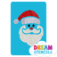 Picture of Santa Face Glitter Tattoo Stencil - HP-31 (5pc pack)