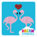 Picture of Kissing Flamingos Glitter Tattoo Stencil - HP-58 (5pc pack)