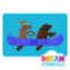 Picture of Moose and Bear in Canoe Glitter Tattoo Stencil - HP-126 (5pc pack)