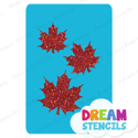 Picture of Cascading Fancy Maple Leaves Glitter Tattoo Stencil - HP-250 (5pc pack)