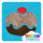 Picture of Sufganiyot Doughnut Glitter Tattoo Stencil - HP-40 (5pc pack)