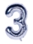 Picture of 40'' Foil Balloon Shape Number 3 - Silver (1pc)
