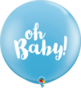 Picture of Qualatex 3FT Round - Oh Baby! Balloon - Pale Blue (2/bag)
