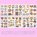 Picture of Pride Day Rainbow Temporary Tattoos ( 10 sheets)